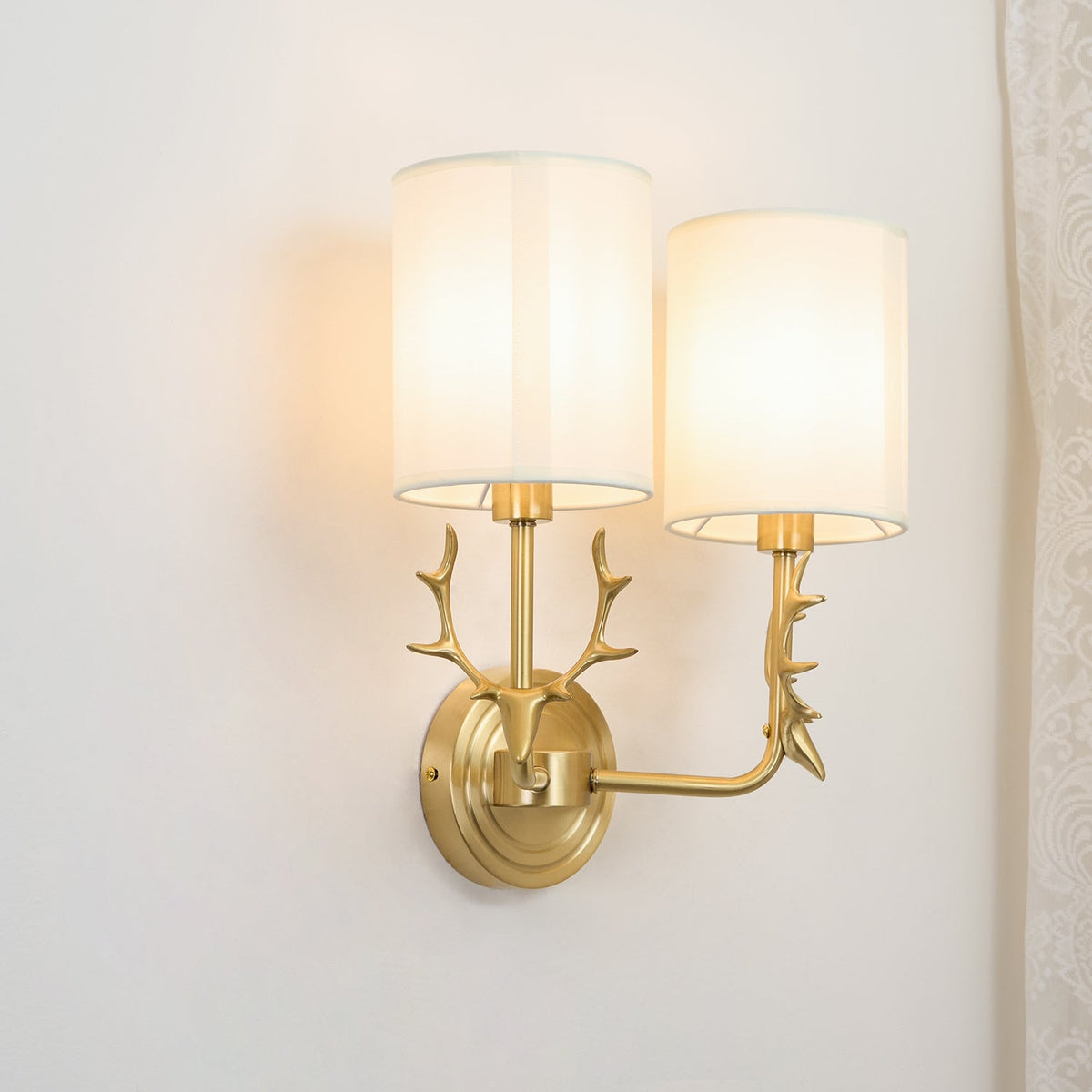 Auriviella elegantie Hertenhoofd wandlamp van messing