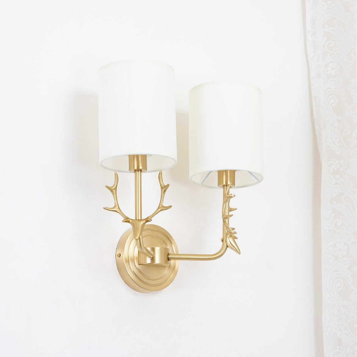 Auriviella elegantie Hertenhoofd wandlamp van messing