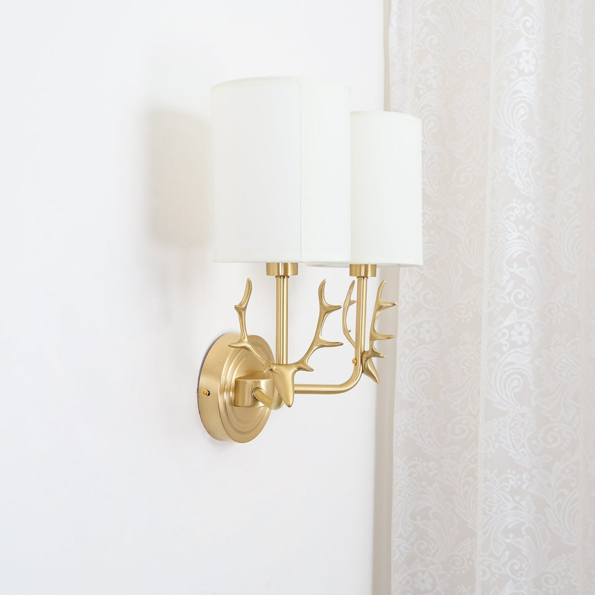Auriviella elegantie Hertenhoofd wandlamp van messing