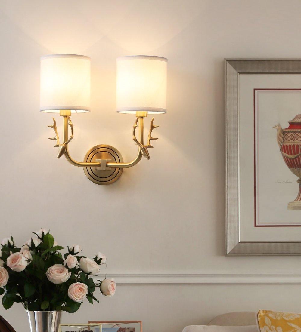 Auriviella elegantie Hertenhoofd wandlamp van messing