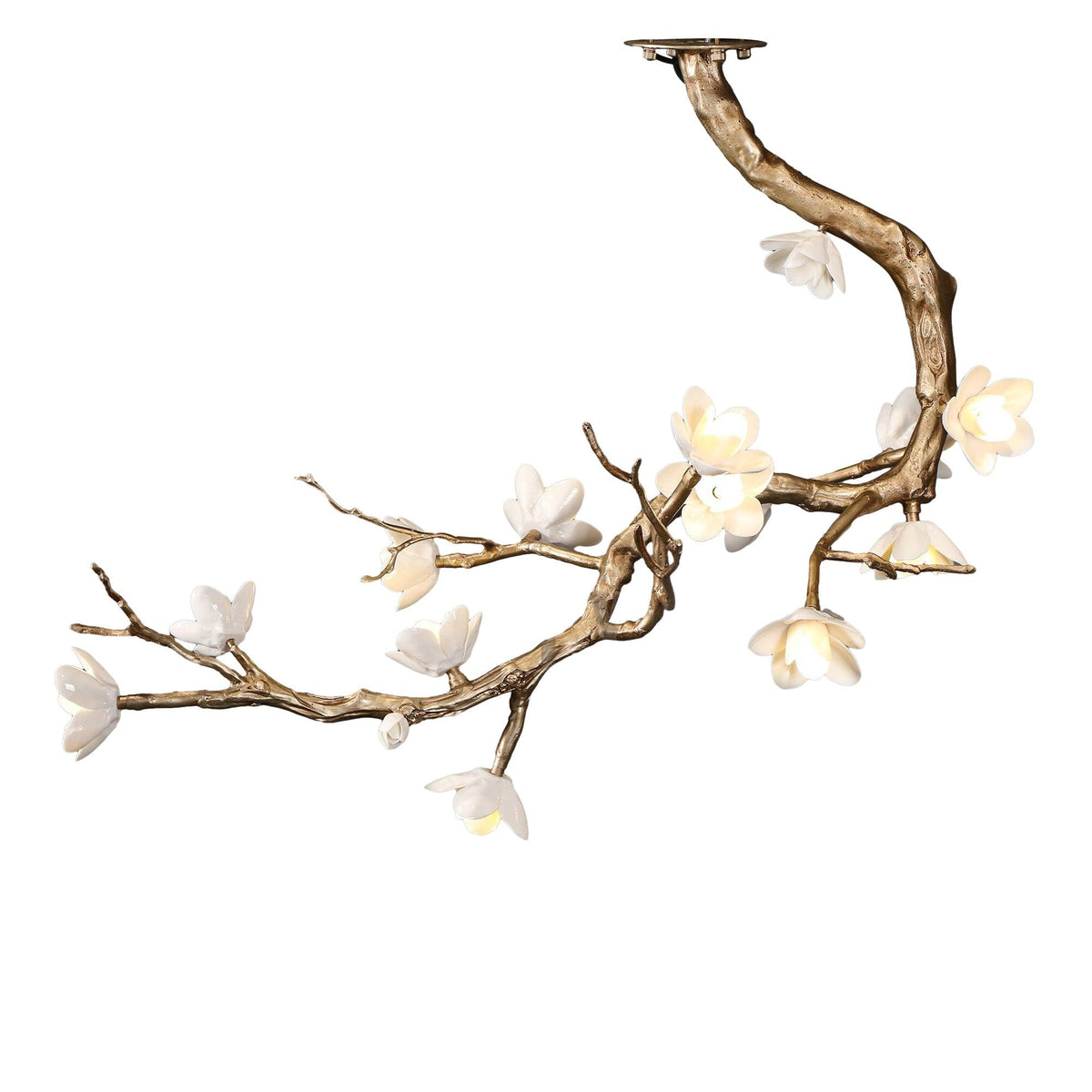 Solenira Kroonluchter messing Flower Branch Natural