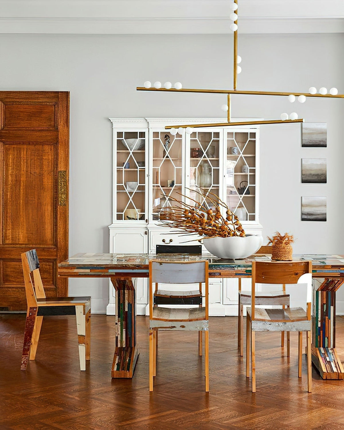 Bara Geometrische messing Lineaire hanglamp Kroonluchter