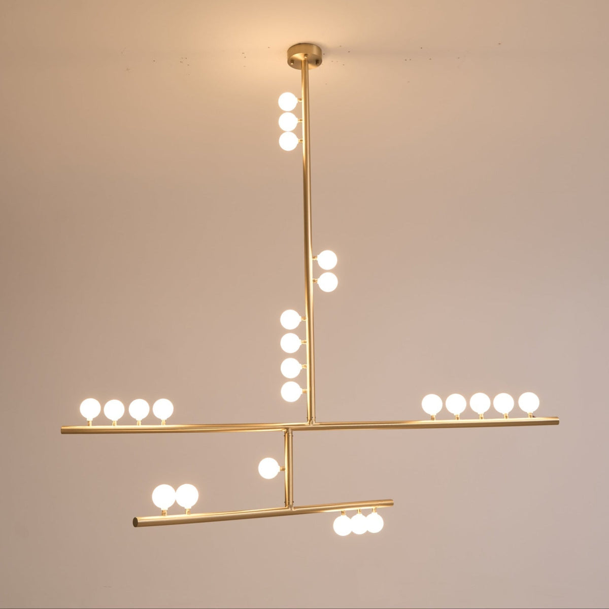 Bara Geometrische messing Lineaire hanglamp Kroonluchter