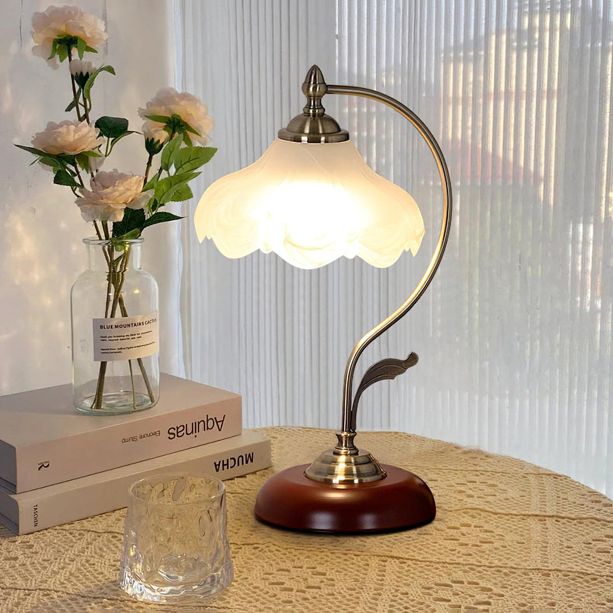 Velivise Retro bloemblaad tafellamp