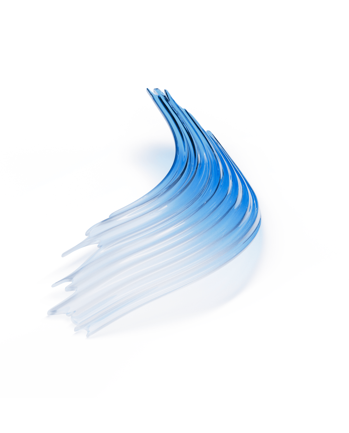 Indigo Brush Abstract Art Blauw & Helder glas Kroonluchter