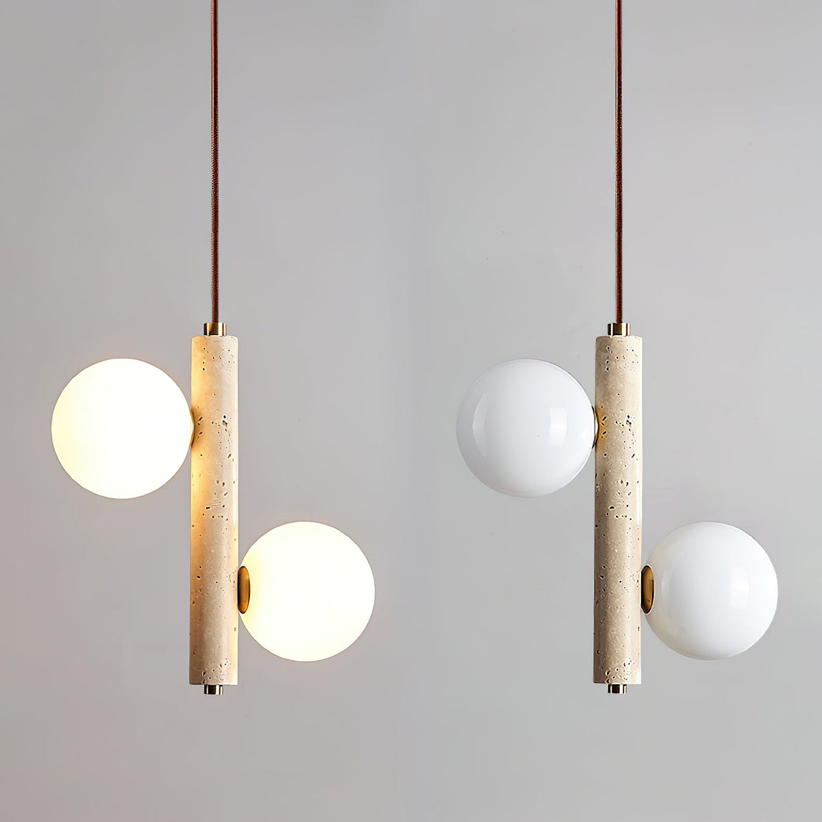 Aursorel Multi-bollen travertin hanglamp