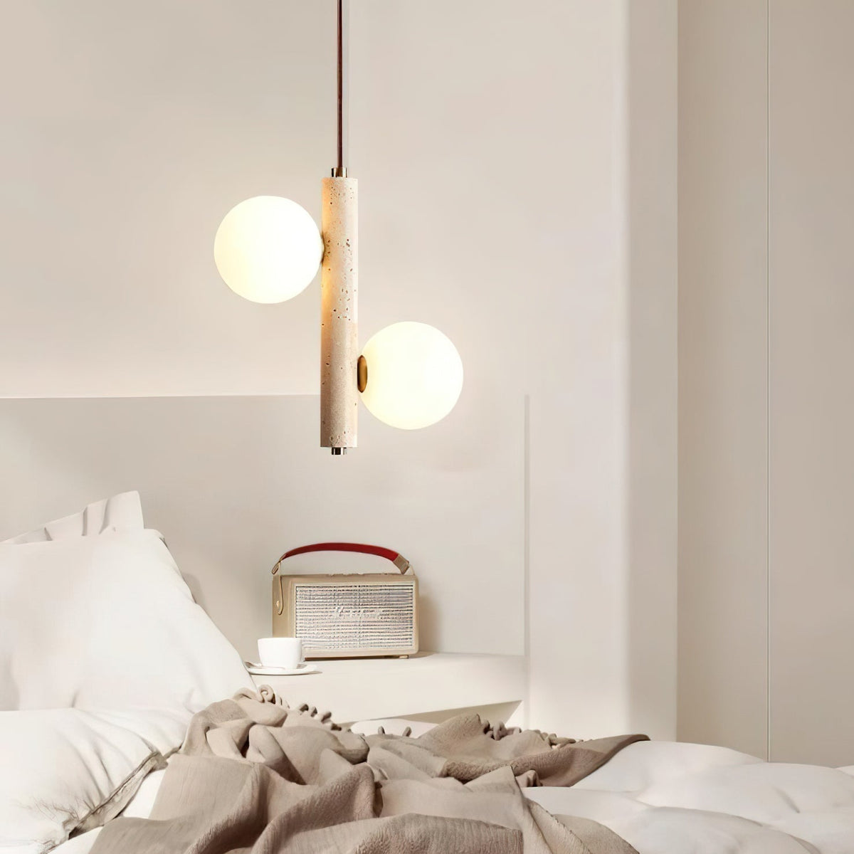 Aursorel Multi-bollen travertin hanglamp
