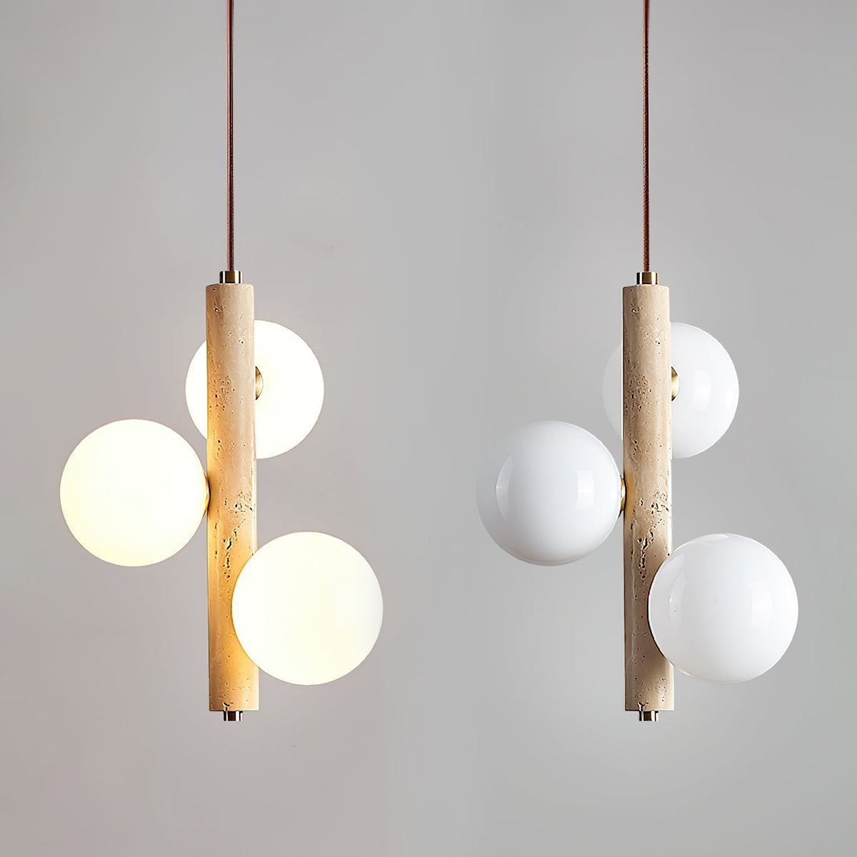 Aursorel Multi-bollen travertin hanglamp