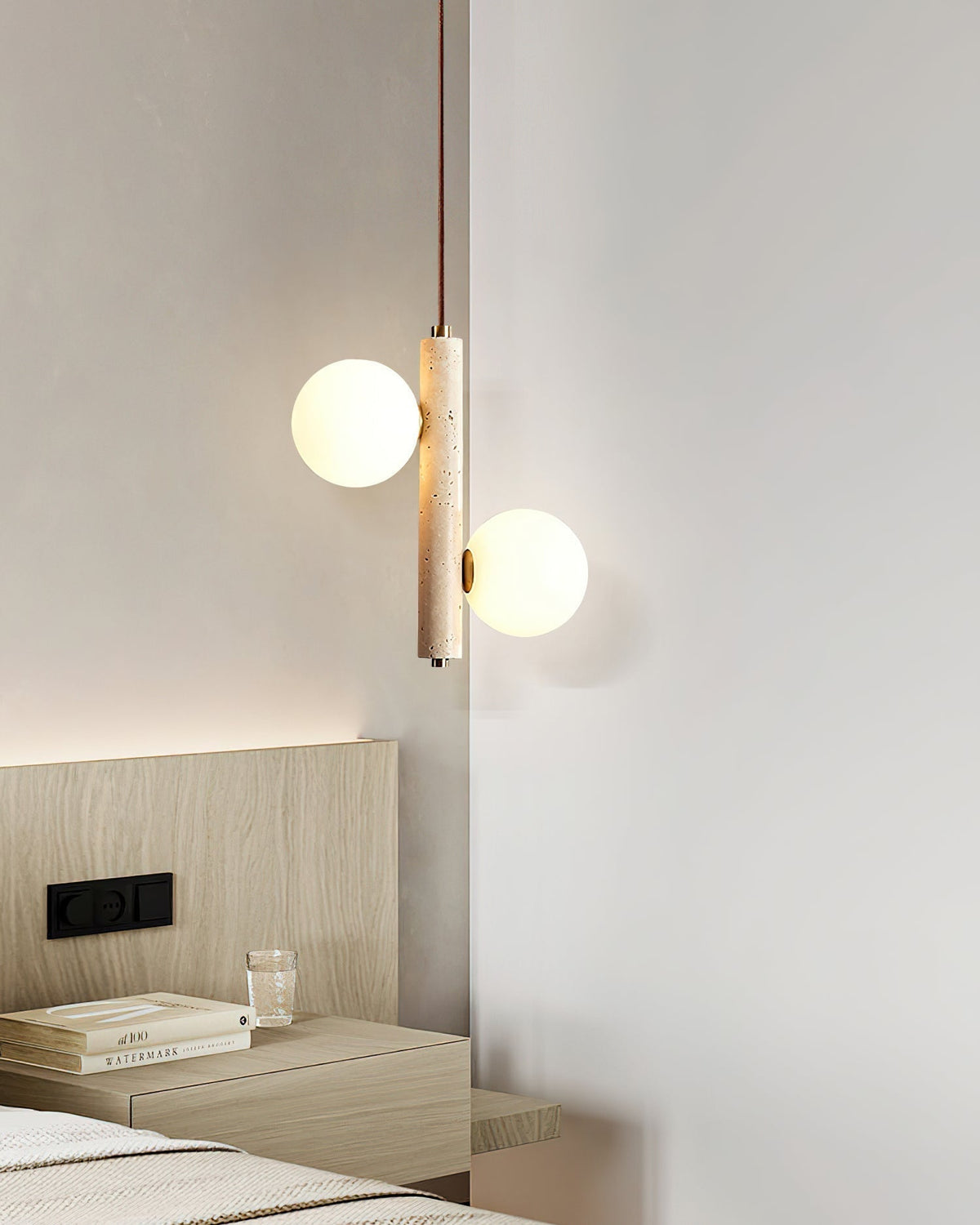 Aursorel Multi-bollen travertin hanglamp