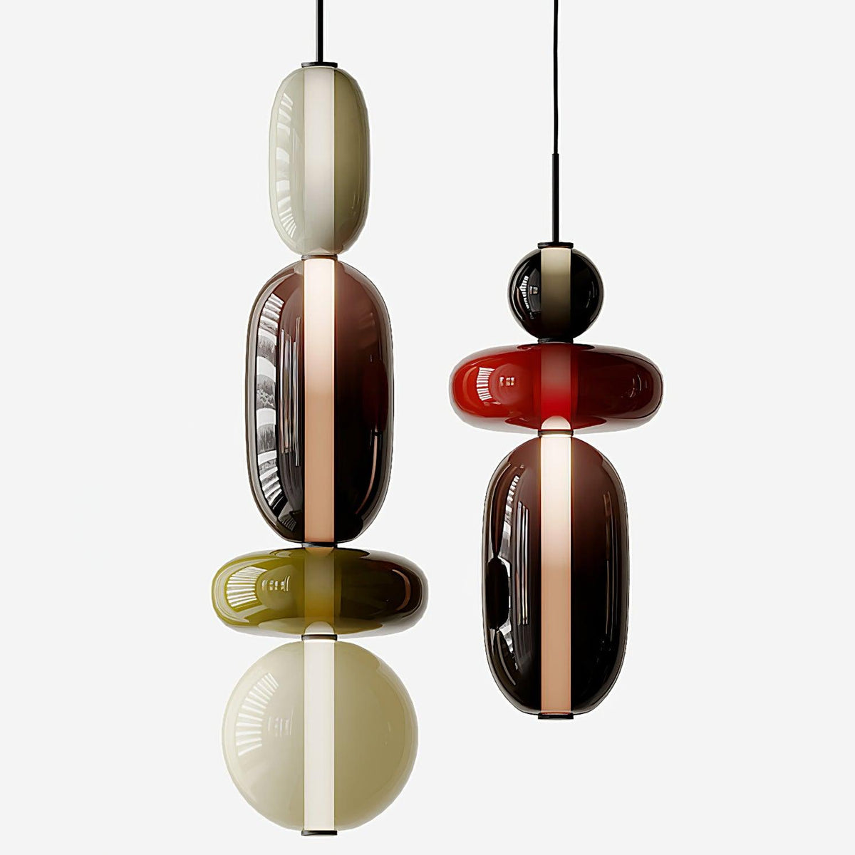 Daelen hanglamp van glas en acryl