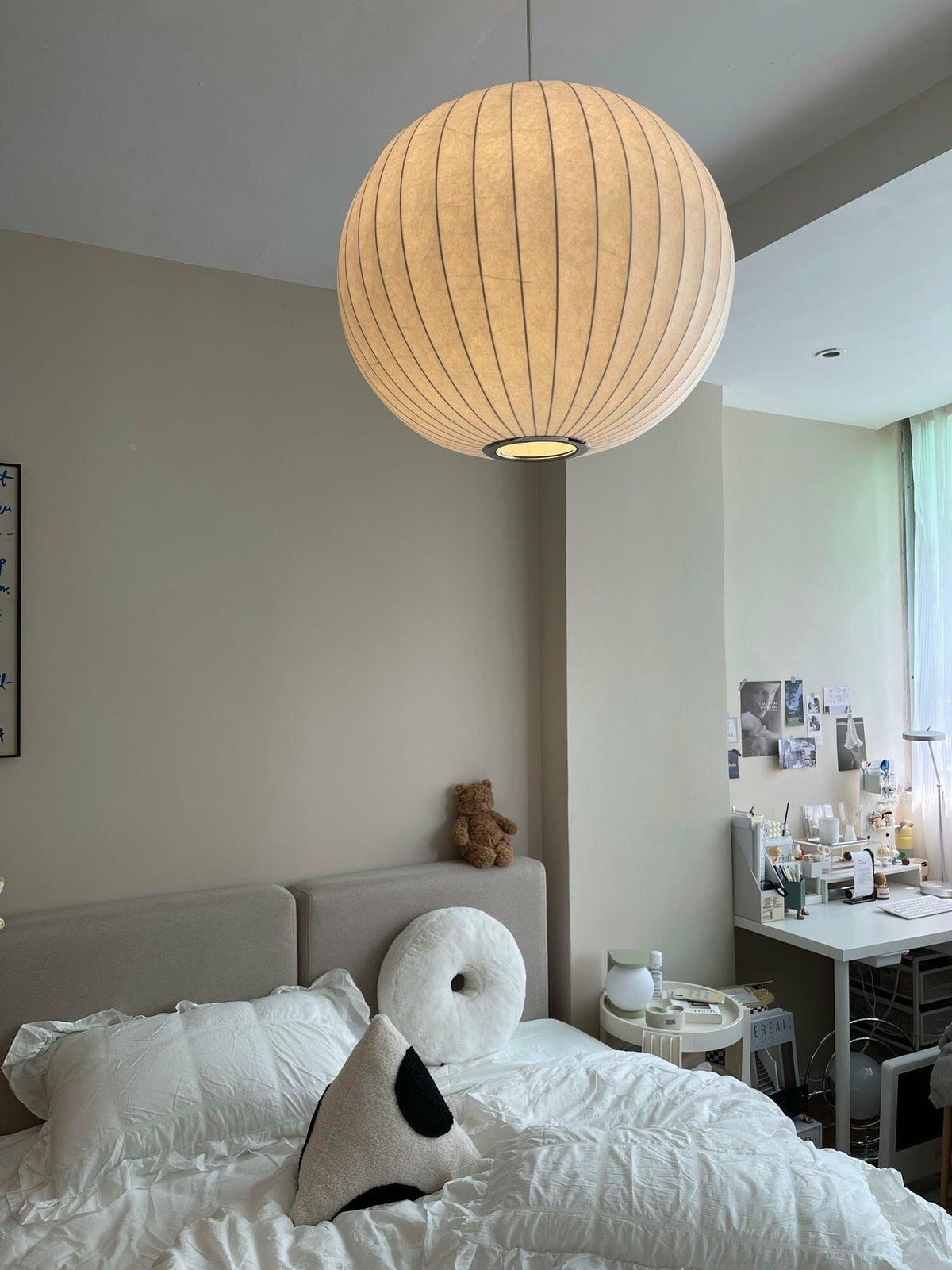 Bis hanglamp van zijde en staal