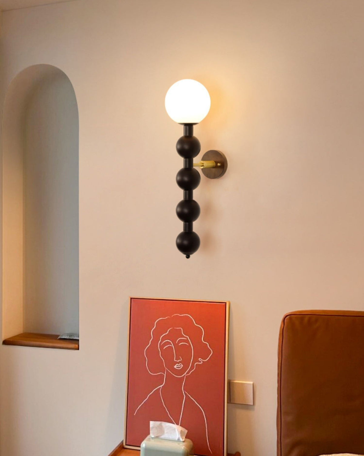 Olaeia moderne minimalistische wandlamp met bubbly houten glas