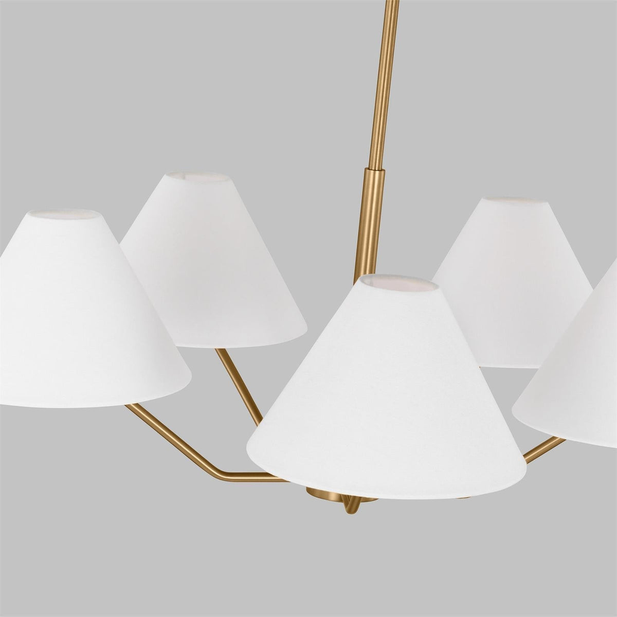 Kevenor Kroonluchter messing Stoffen Conische Lampenkappen Moderne