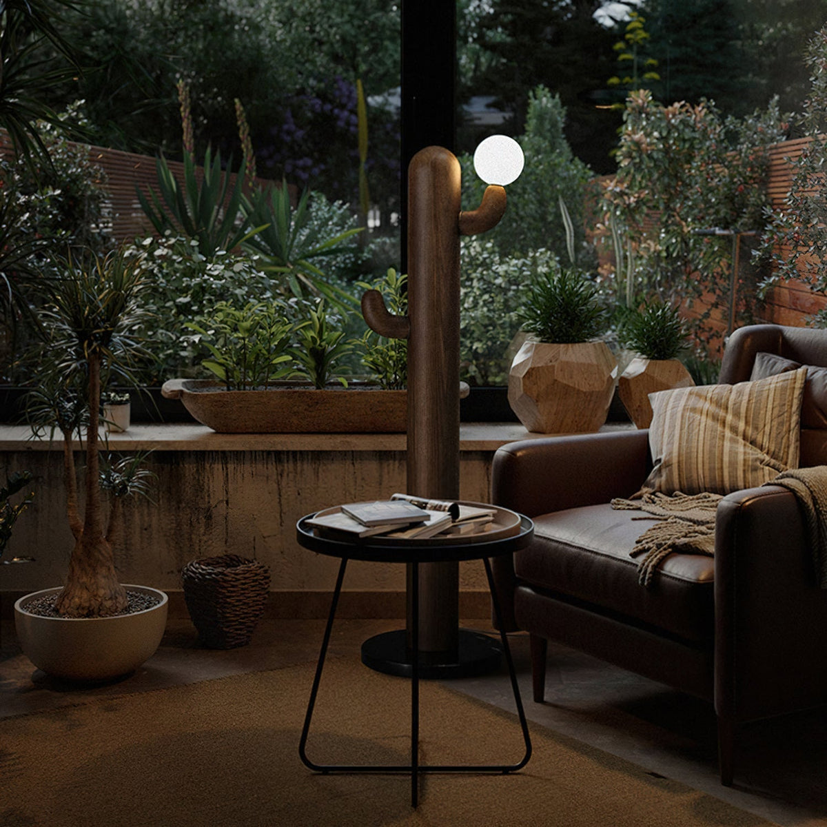 Blaze Cactus Houten vloerlamp