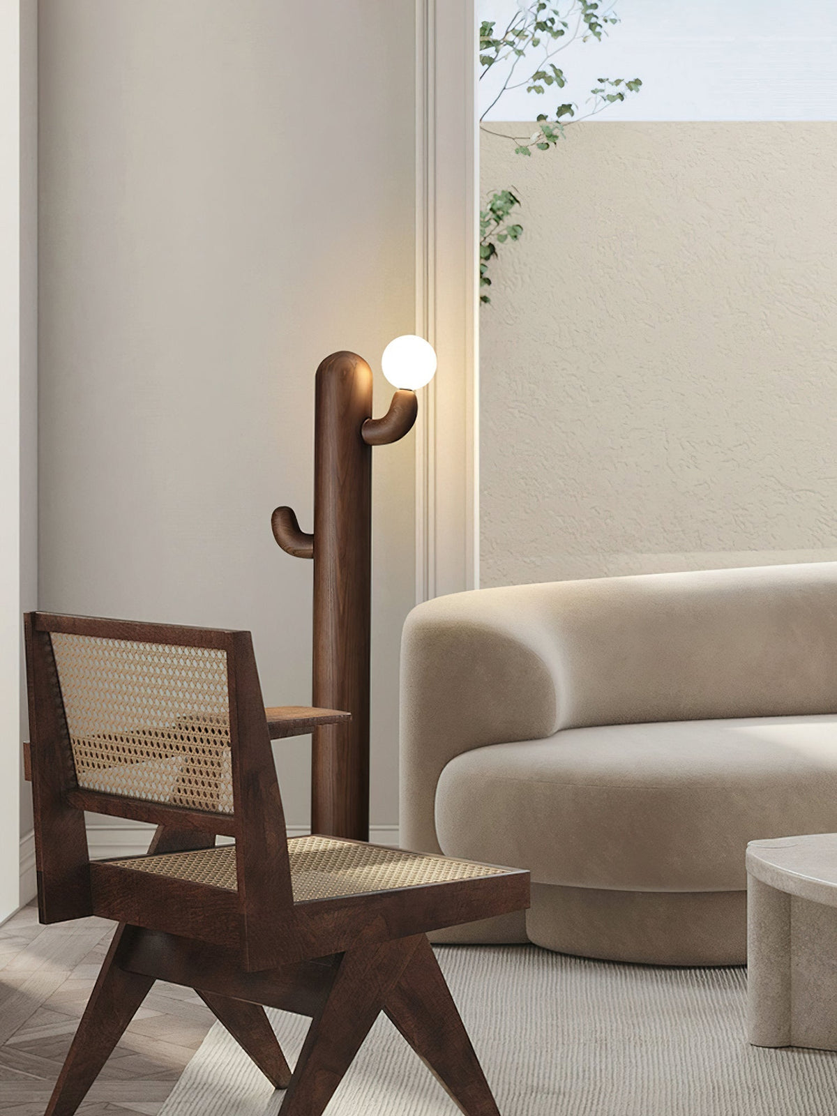 Blaze Cactus Houten vloerlamp
