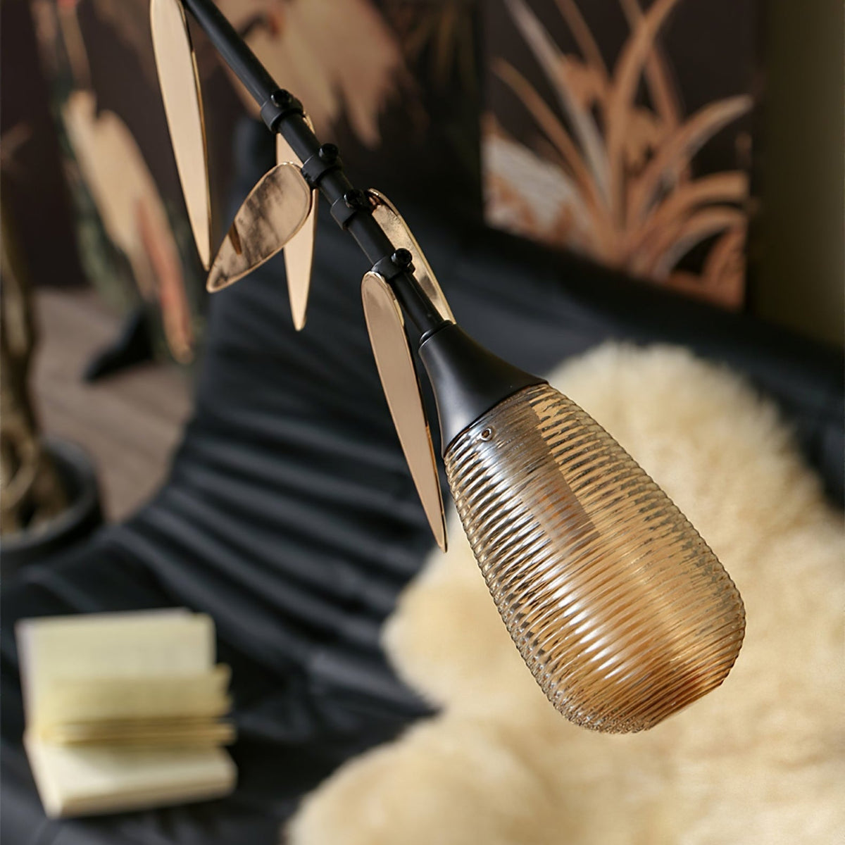 FloraCurv hanglamp met glas in oranje