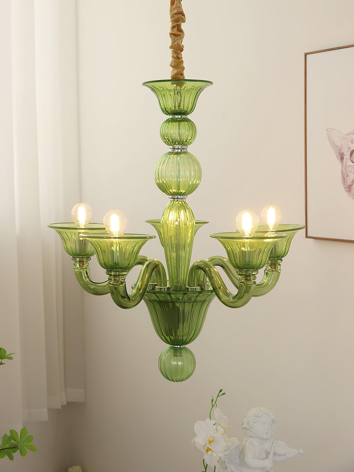 Vase kroonluchter Murano-glas exotisch