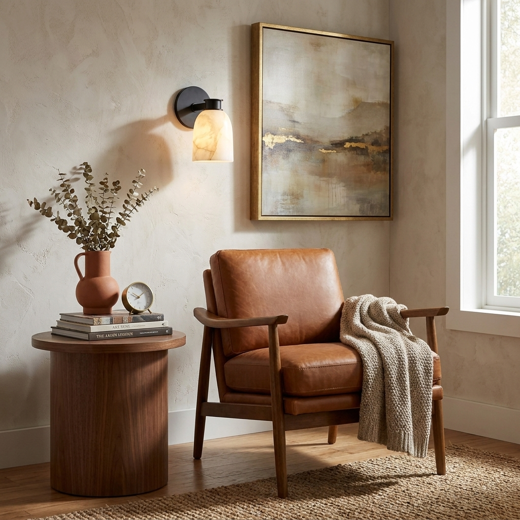 Quenstone Albasten wandlamp