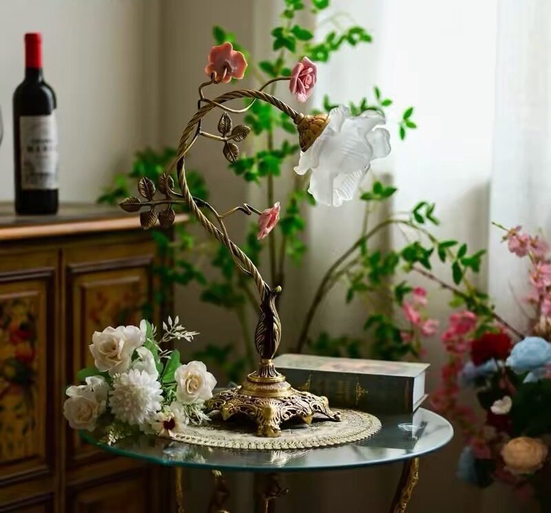 Rosalune Campanella Vintage Rose tafellamp