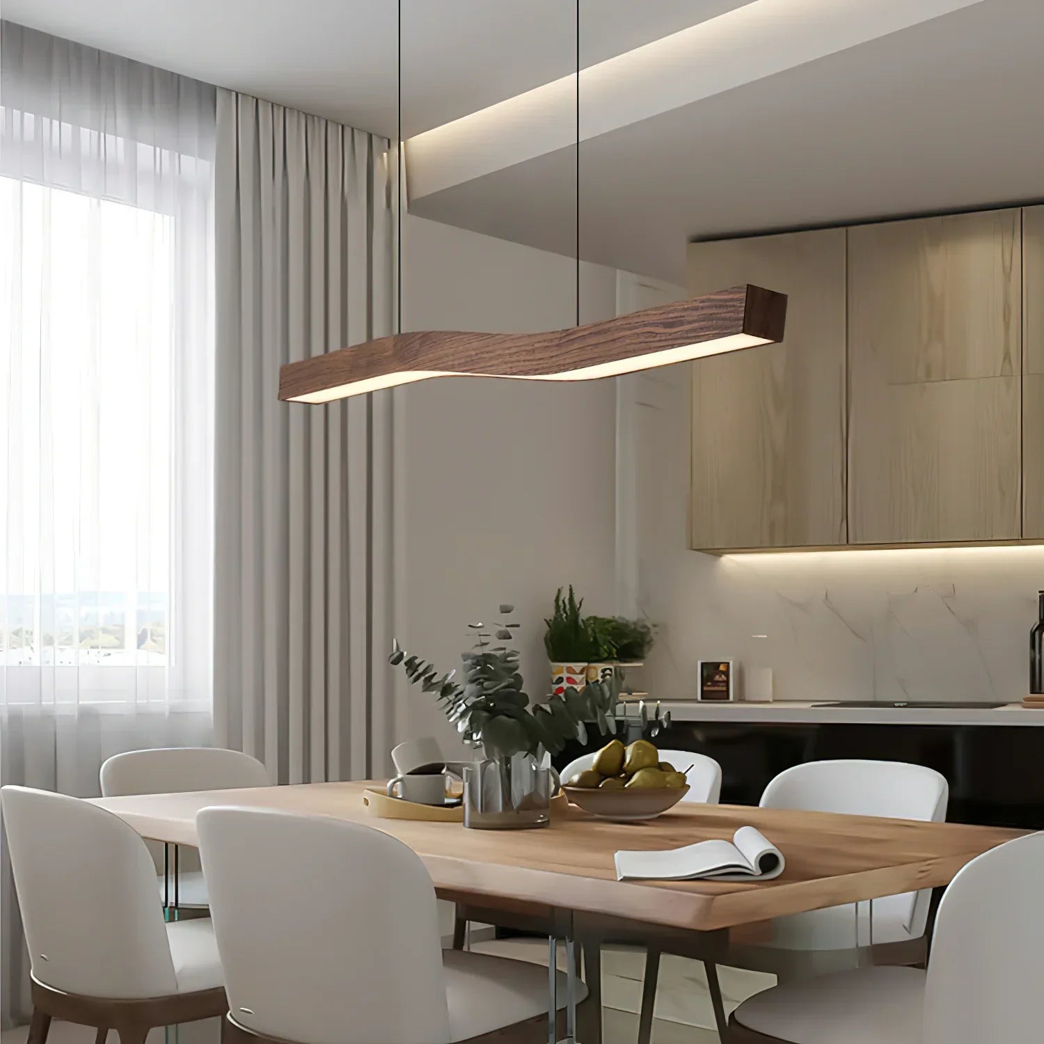 Ozawa Metaal Acryl Donker Hout Hanglampen Eetkamer Slaapkamer