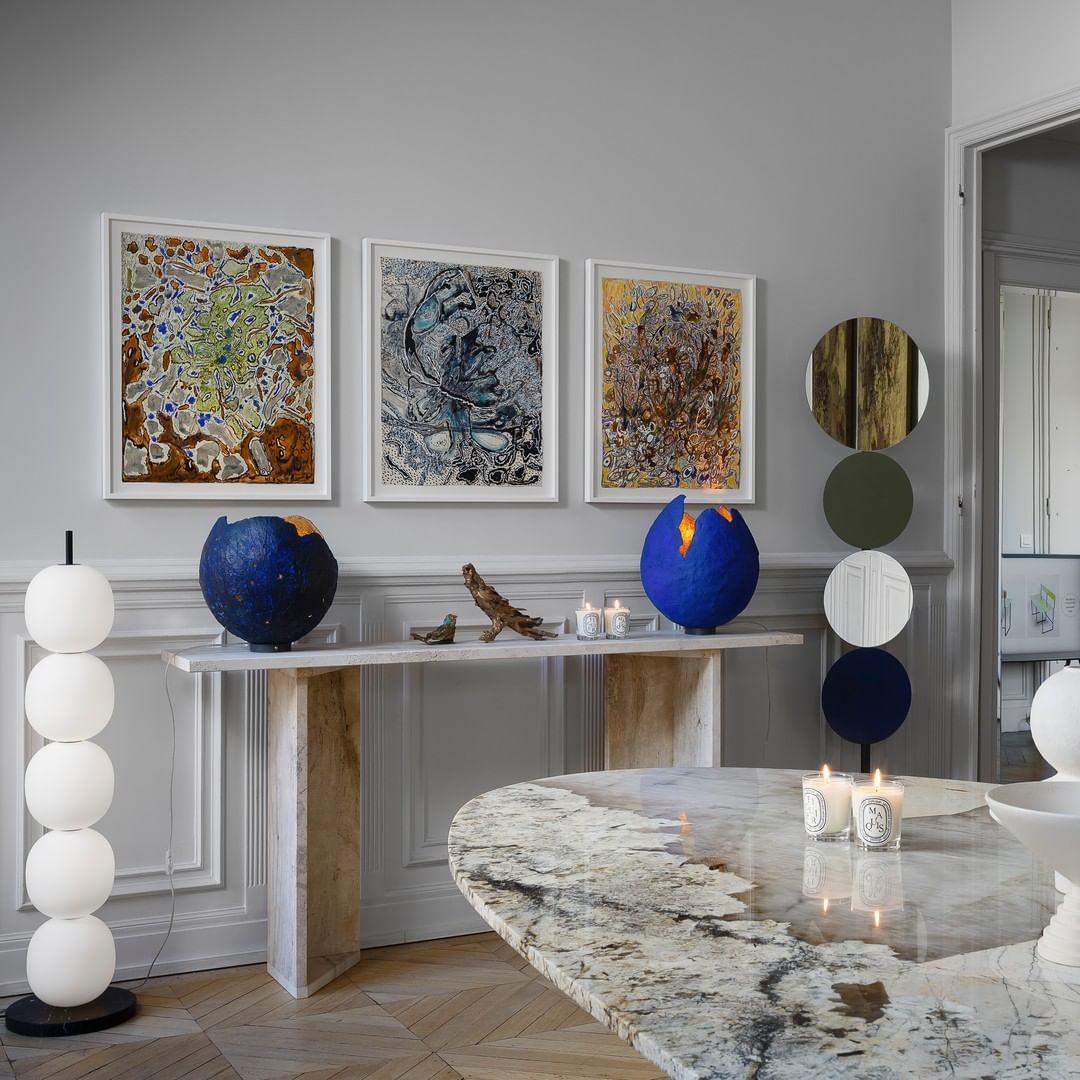 Ceni Minimalistische vloerlamp van marmer