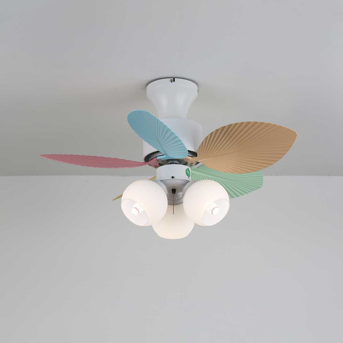Celoia kleurrijke plafondventilator met verlichting van glas