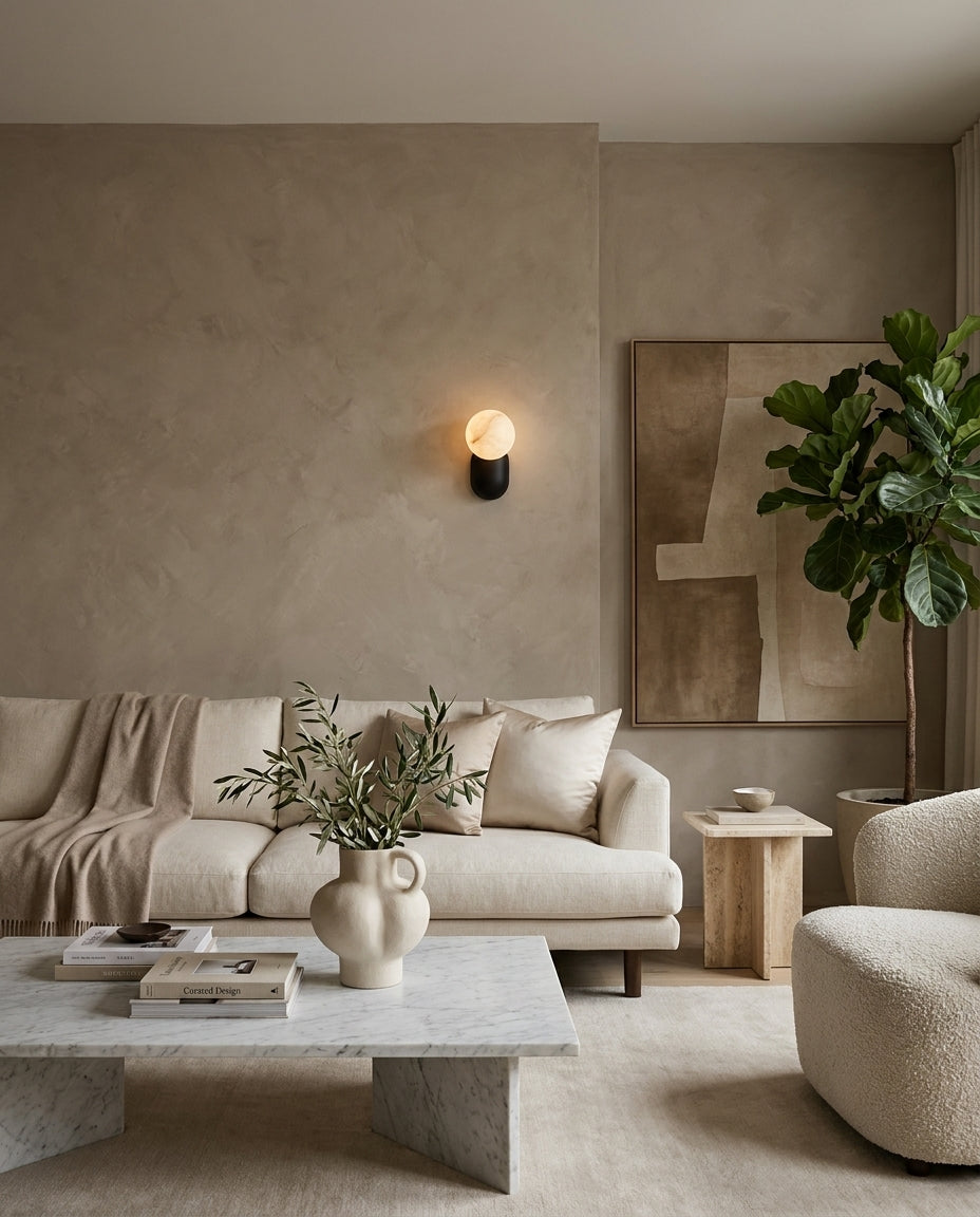 Keststone Albasten wandlamp