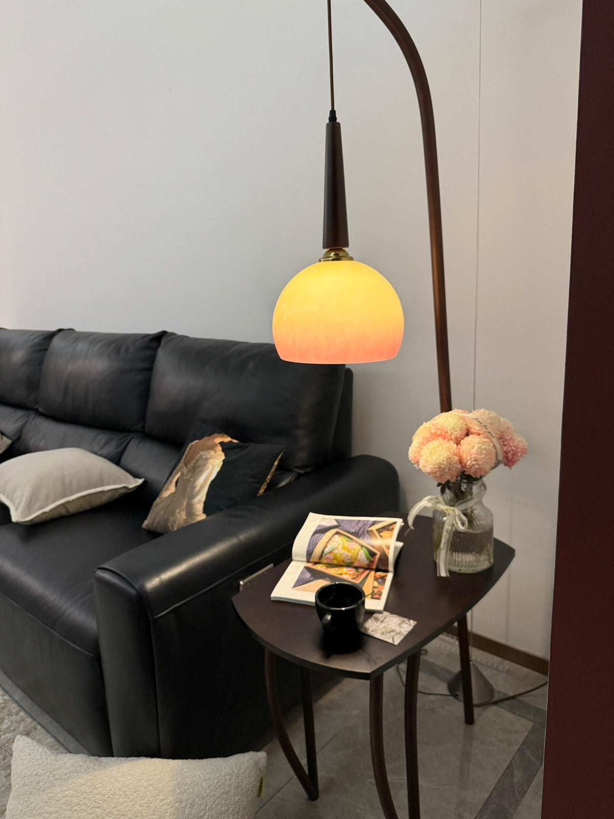 Fior Moderne vloerlamp van walnoothout