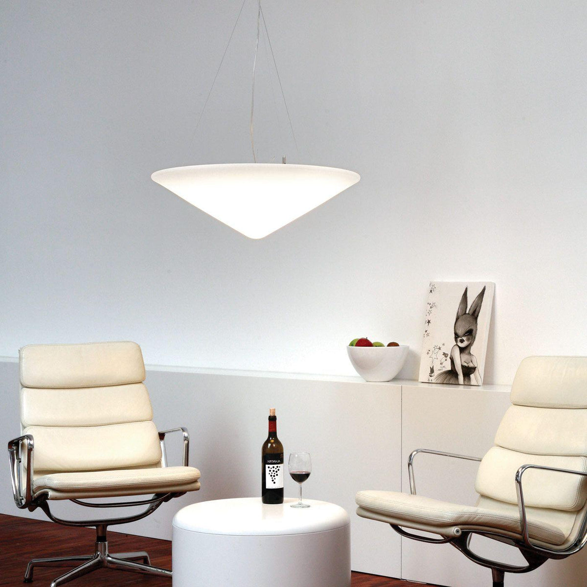 Othian hanglamp polyethyleen gekantelde hoed minimalistisch