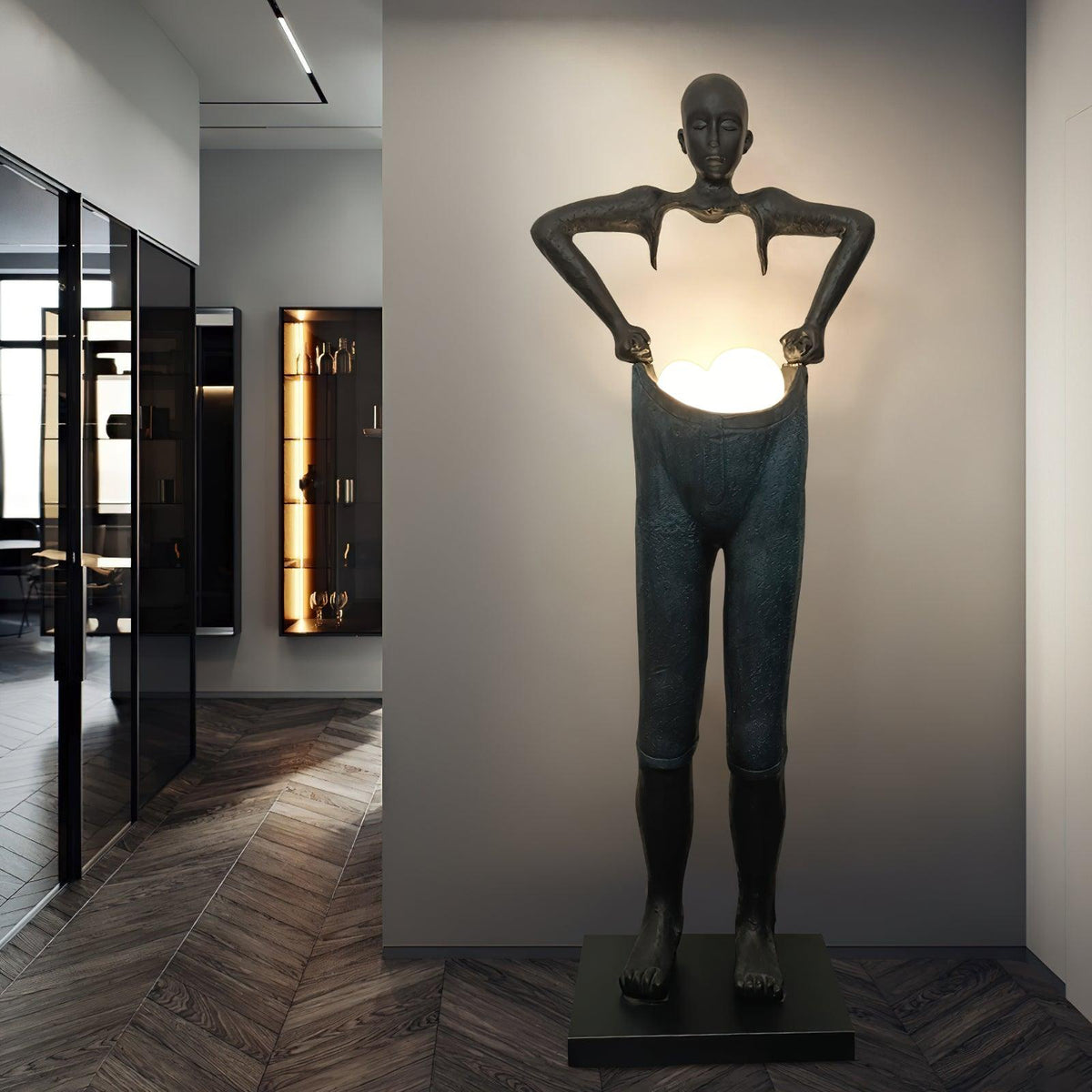 Vamiryra sculpturale vloerlamp in zwart