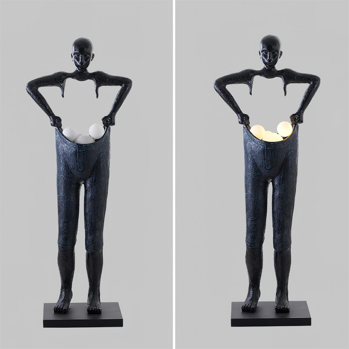Vamiryra sculpturale vloerlamp in zwart