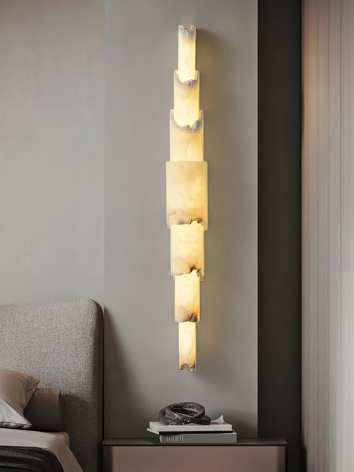 Caspian meelagen-albasten wandlamp