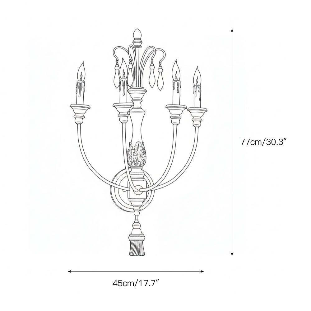 Valdren kaarsvormige wandlamp