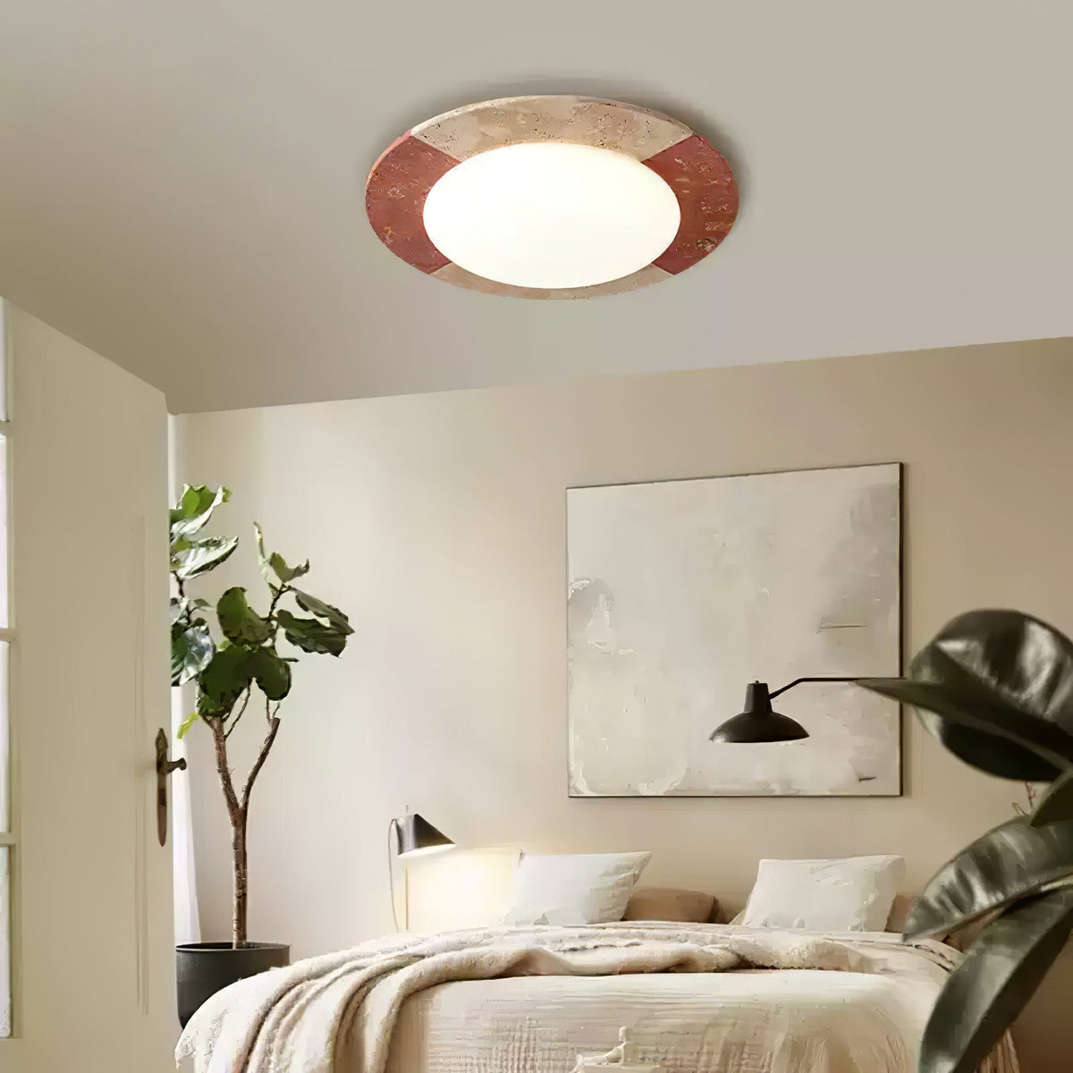 Zeraeos travertin plafondlamp