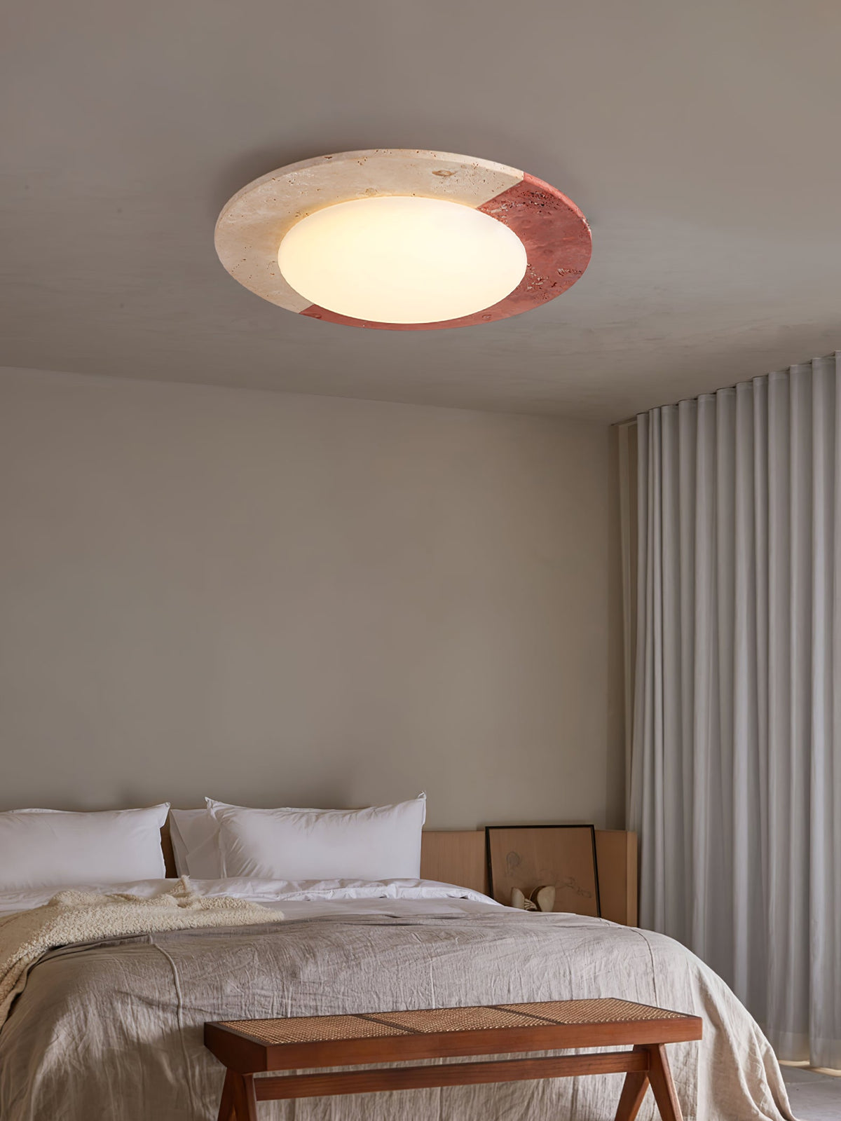 Zeraeos travertin plafondlamp