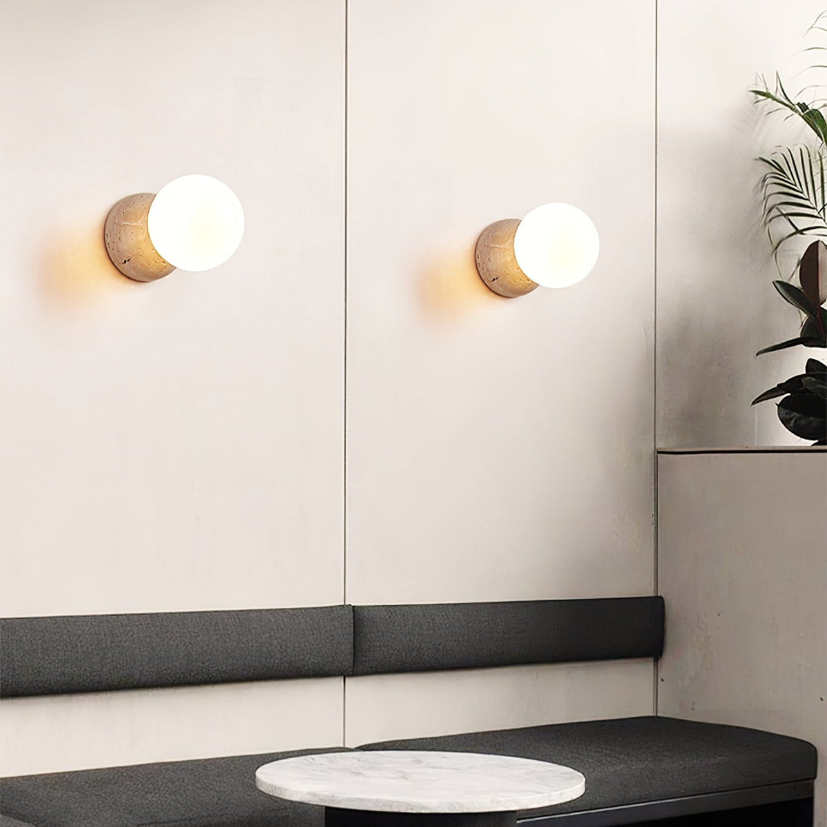 Cethair travertin wandlamp