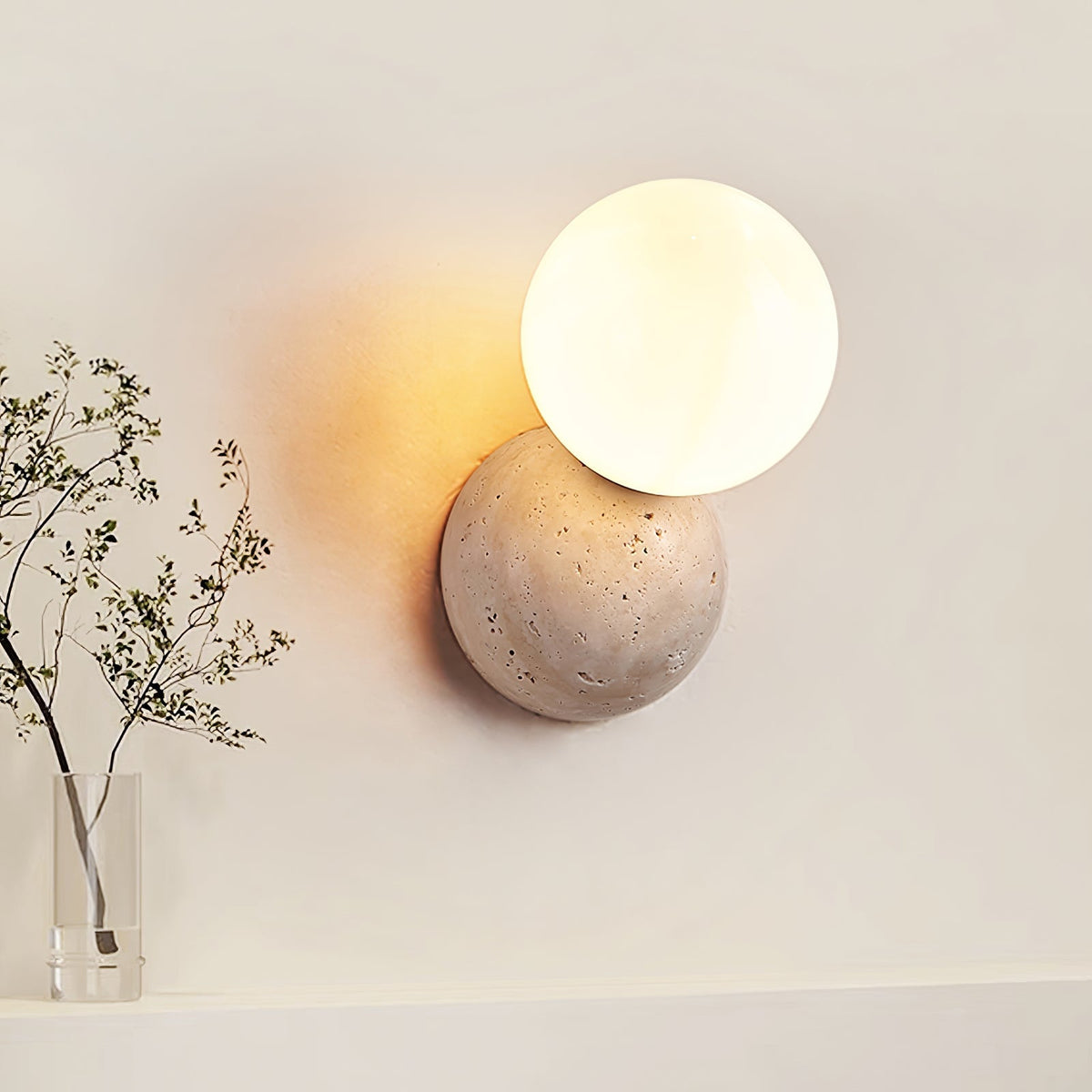Cethair travertin wandlamp