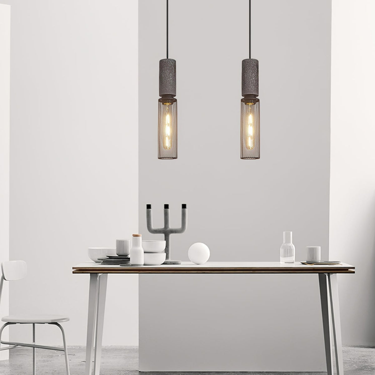 Lumeraine hanglamp van cement met mesh