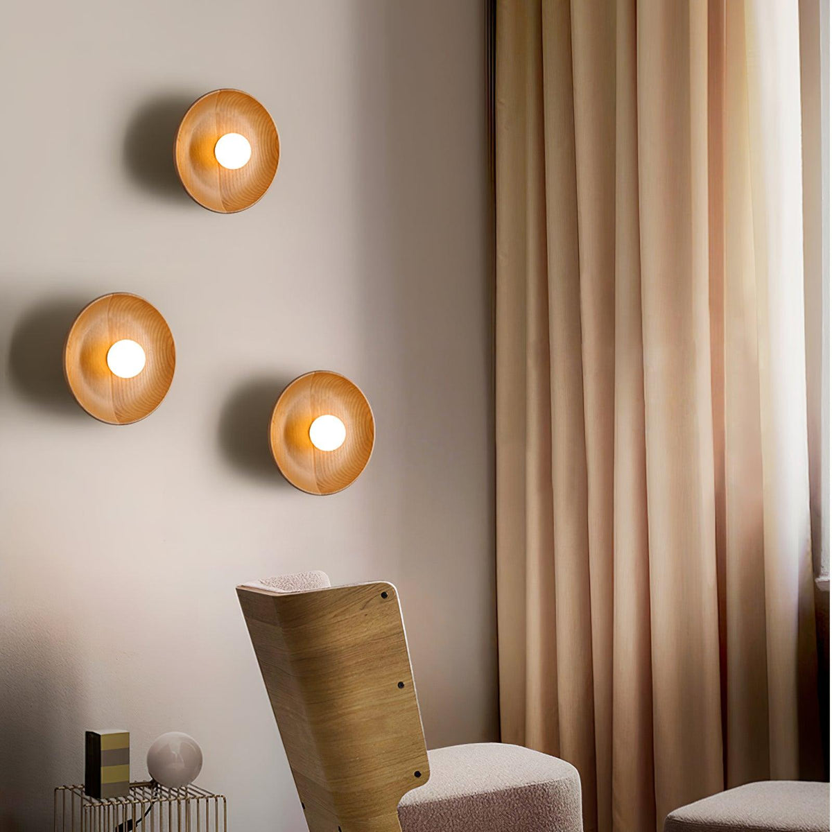Sirixa moderne minimalistische wandlamp van glas en hout