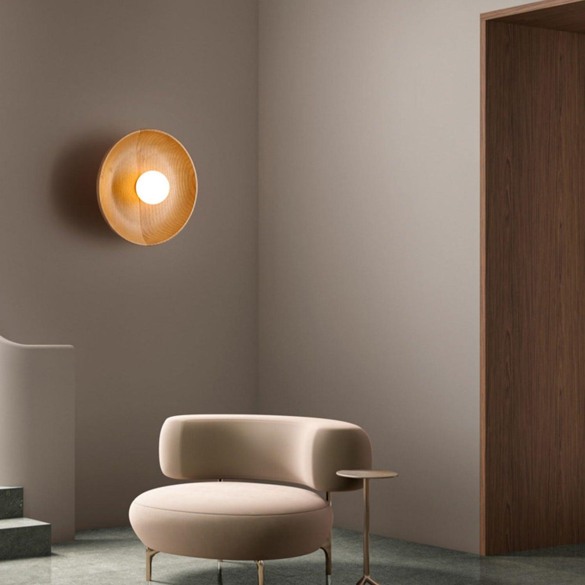 Sirixa moderne minimalistische wandlamp van glas en hout