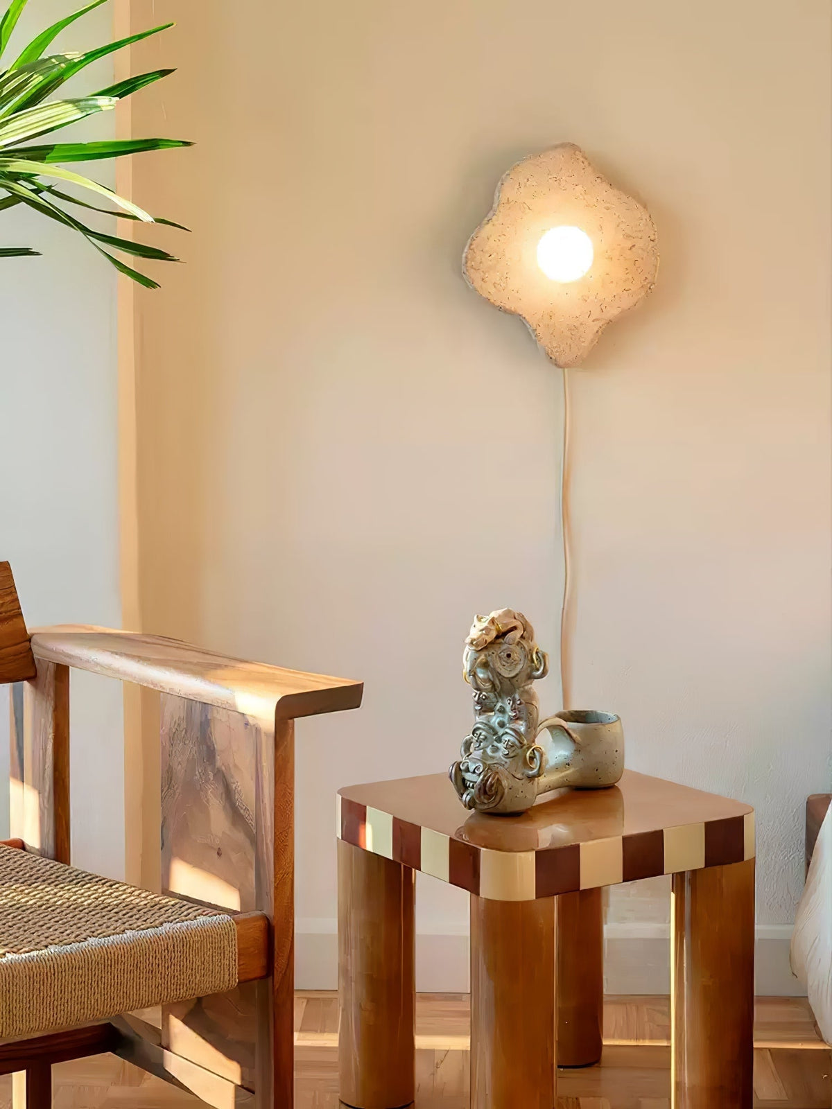 Bloom Rustic Marmer wandlamp Koraalrood