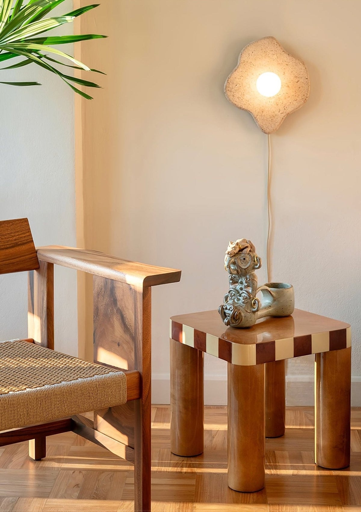 Bloom Rustic Marmer wandlamp Koraalrood