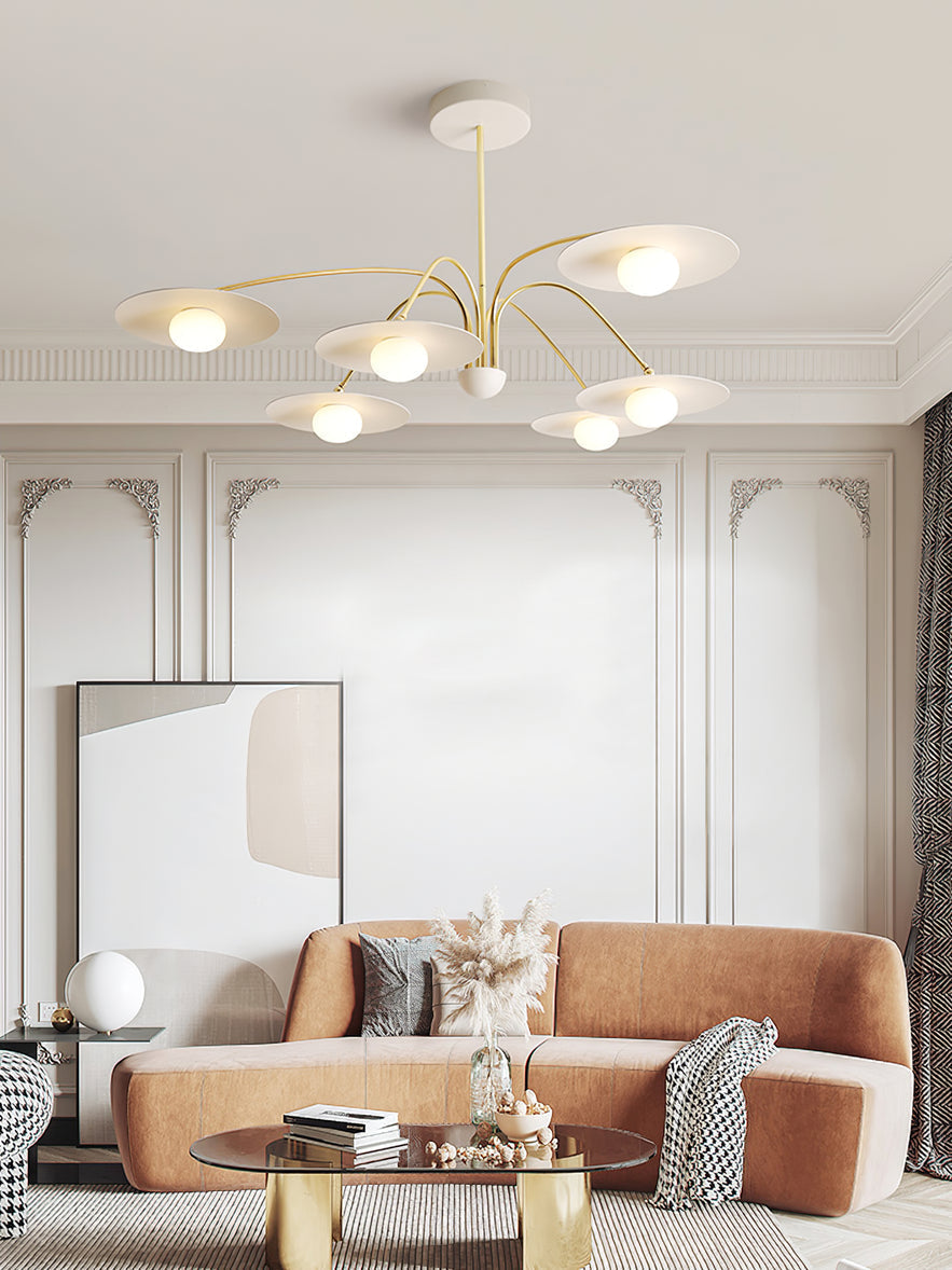 Lark kroonluchter met art deco-geïnspireerde paddenstoel