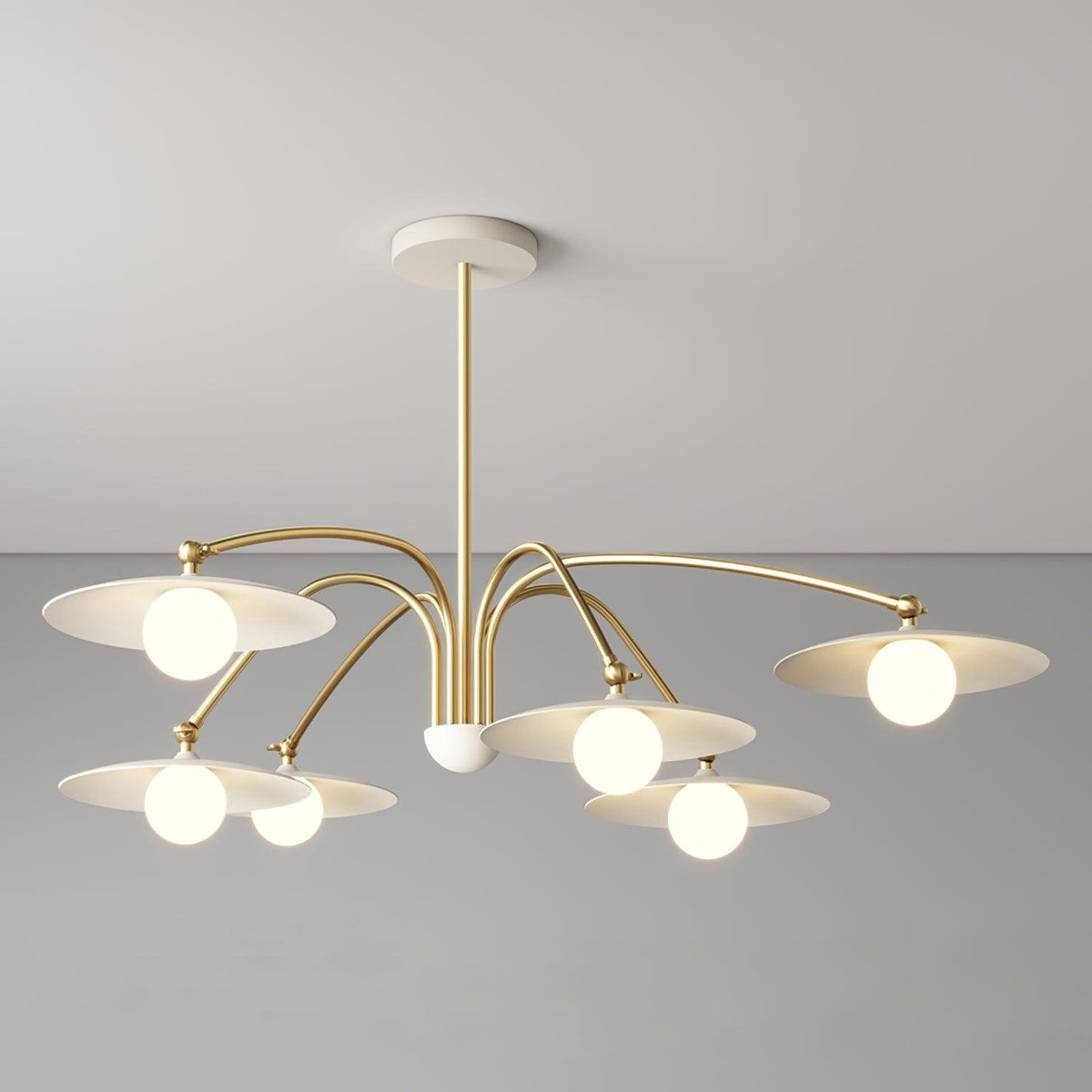 Lark kroonluchter met art deco-geïnspireerde paddenstoel