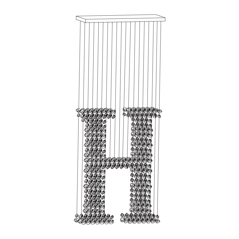 Seliian Koolsteen sculpturale kroonluchter met letters G tot L
