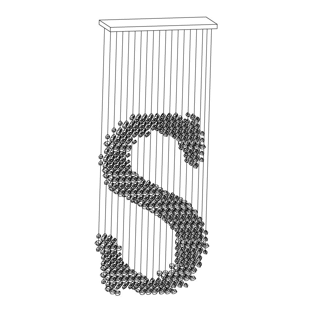 Selorella Koolsteensculpturale Kroonluchter met Letter S tot Z