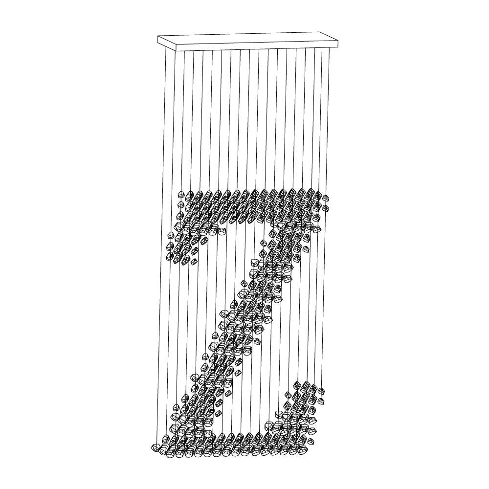 Selorella Koolsteensculpturale Kroonluchter met Letter S tot Z