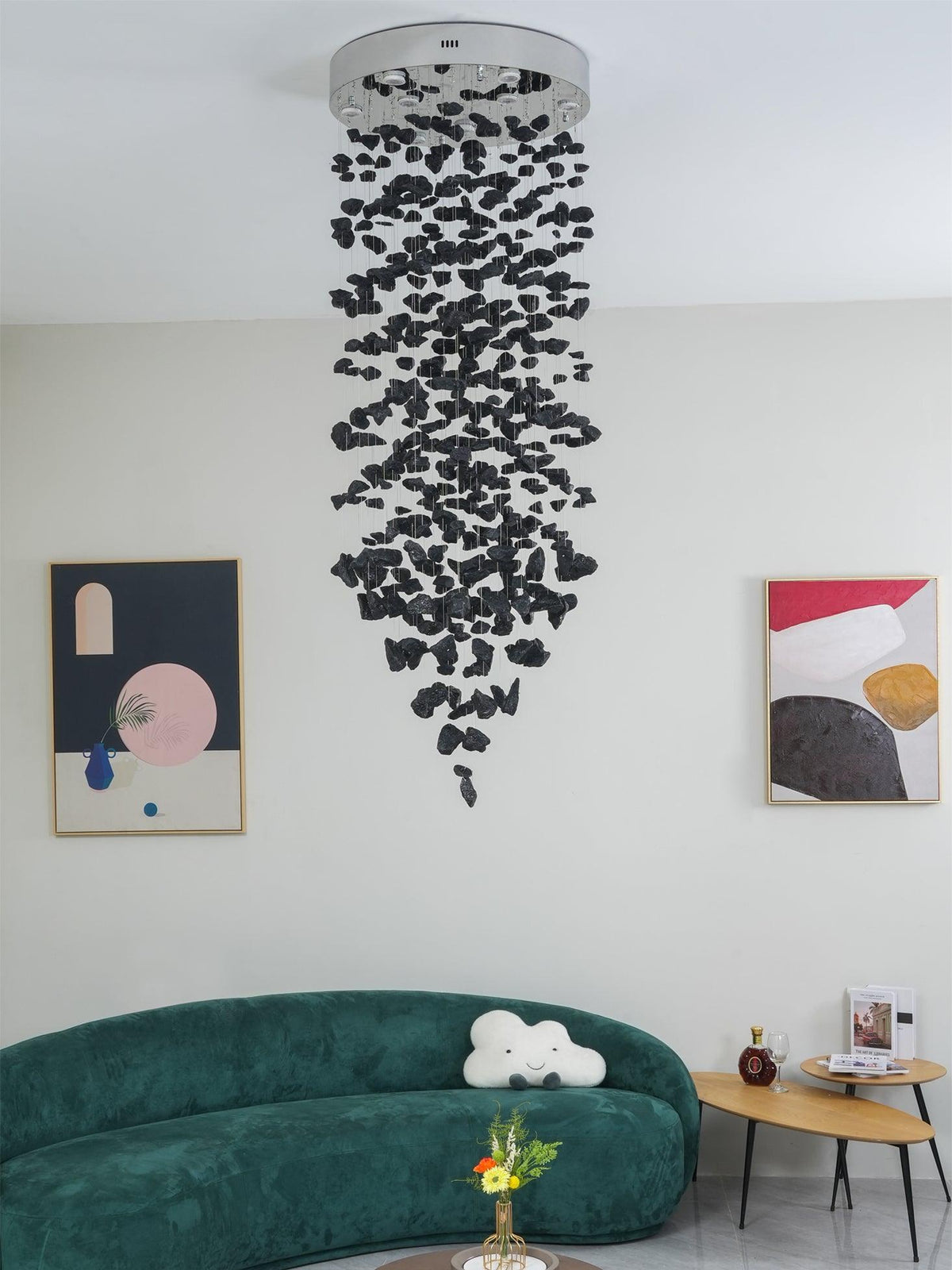Marinelle Koolsteensculpturale Kroonluchter met Letter M tot R