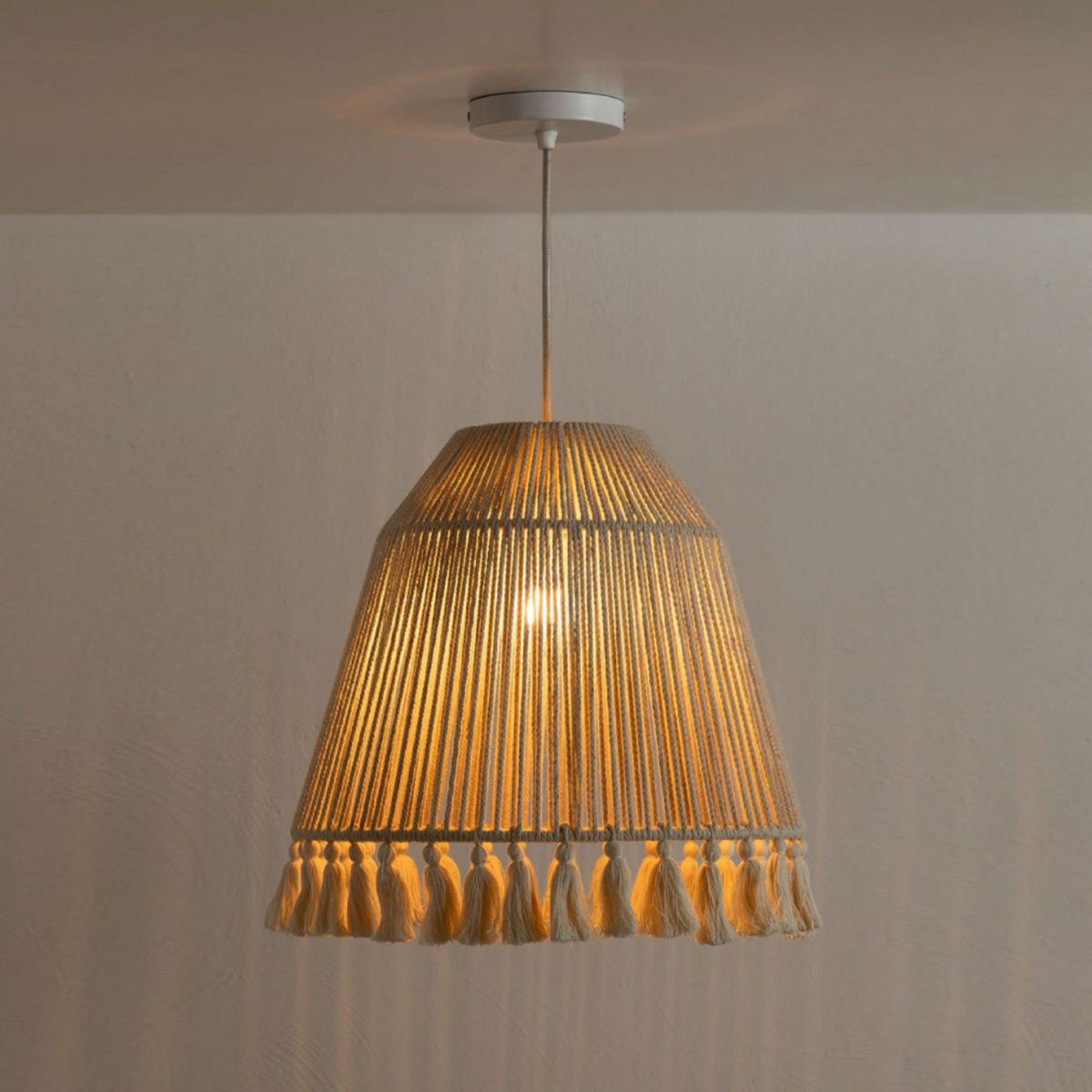 Hlugan traditionele hanglamp met touw en bloemblaadjes