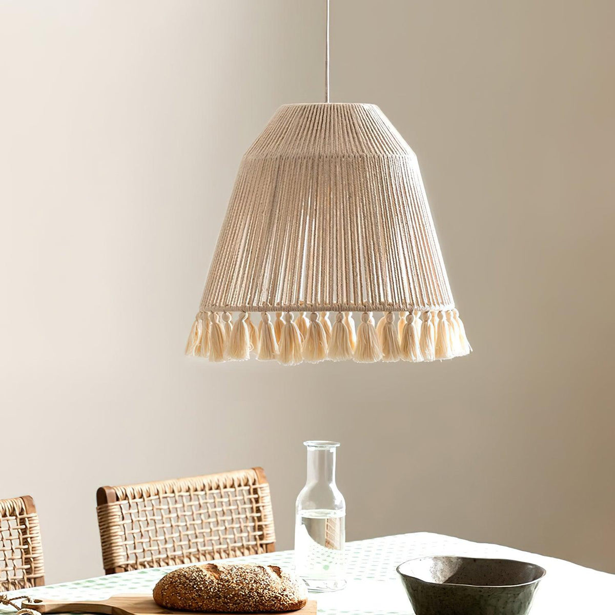 Hlugan traditionele hanglamp met touw en bloemblaadjes